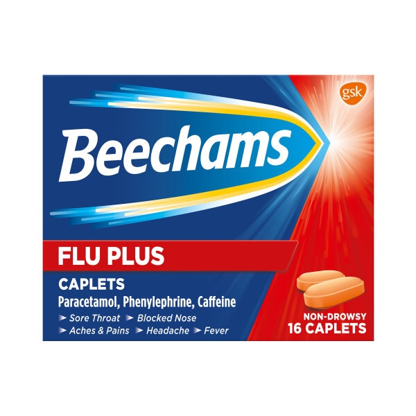 Beechams Flu Plus Cold Flus Pain Relief Caplets 16s