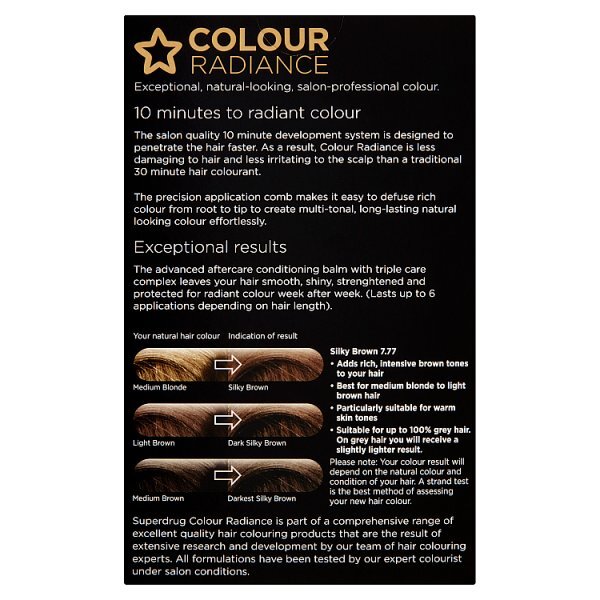 Superdrug Colour Radiance Permanent Hair Dye Silky Brown
