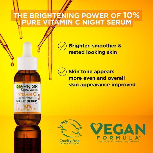 Garnier Night Serum, 10% Pure Vitamin C & Hyaluronic Acid