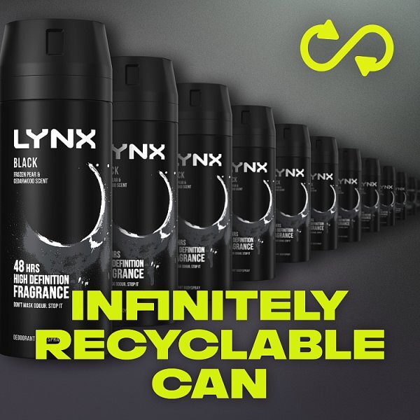 Lynx 48 Hour Aerosol Bodyspray Deodorant Black 150ml