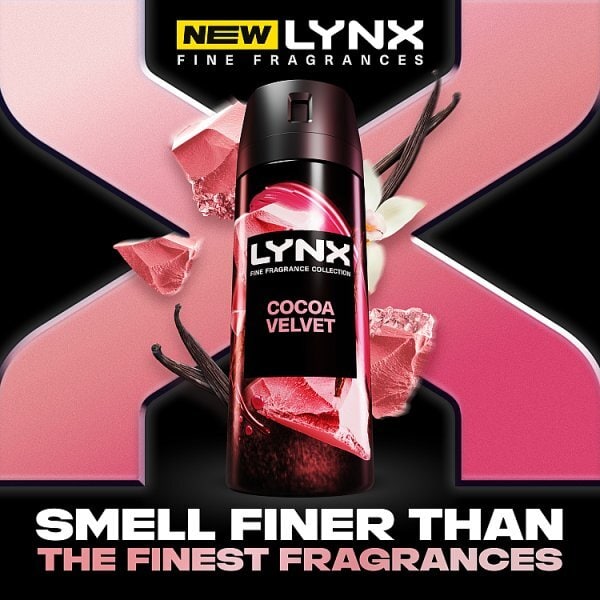 Lynx 72Hr Fine Fragrance Cocoa Velvet Body Spray 150Ml