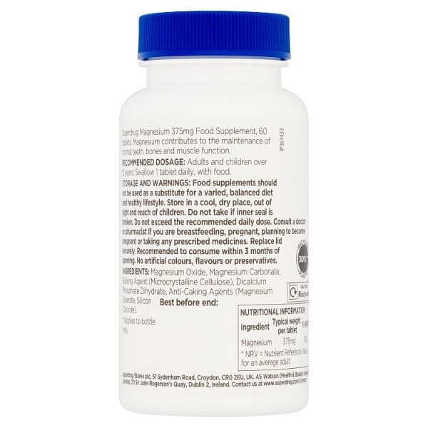 Superdrug Magnesium Oxide 375mg 60s
