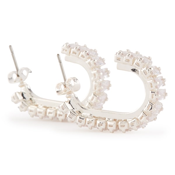 Superdrug  Studio Diamante Ovate Hoop Earrings