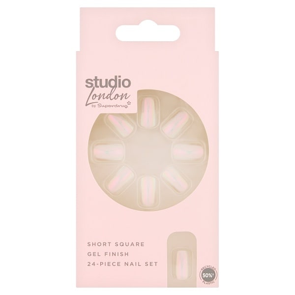 Studio London Clear Holographic Short Nails