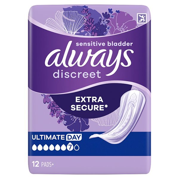 Always Discreet Incontinence Pads Plus Women Ultimate Dayx12