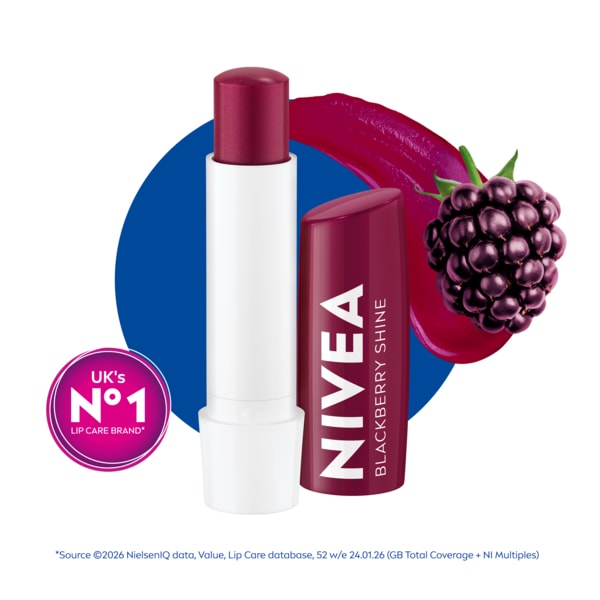 Nivea 72H Moisture Blackberry Shine Lip Balm 4.8G