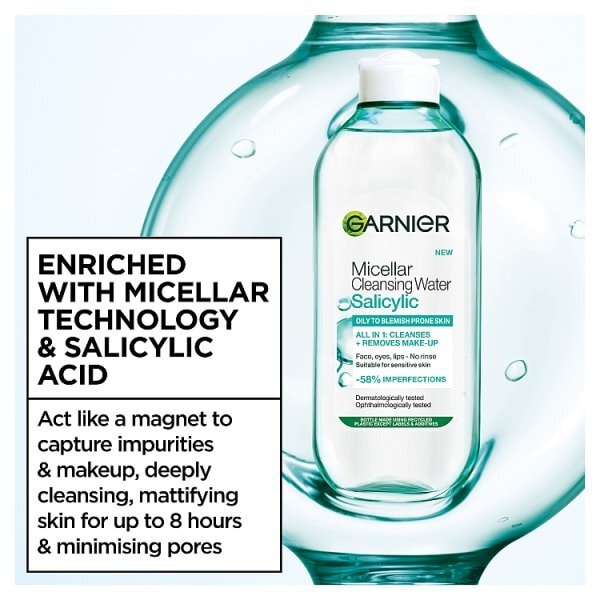 Garnier Micellar Salicylic Cleansing Water Blemish Prone Skin 400ml