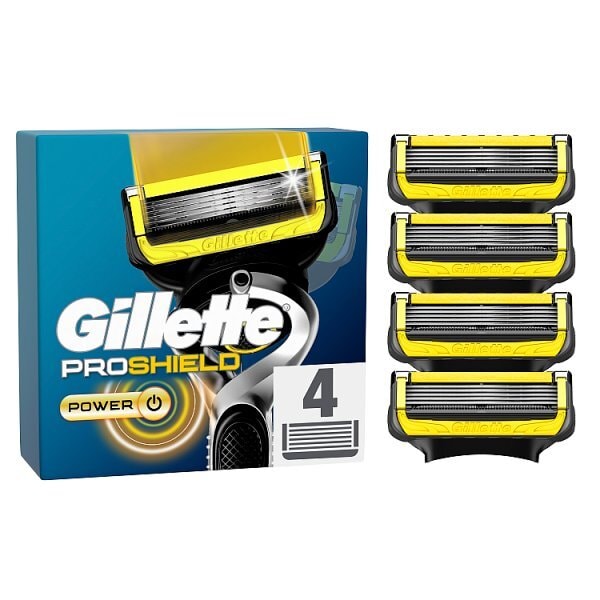 Gillette Proshield Power Men's Razor Blade Refills, 4 Count