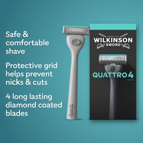 Wilkinson Sword Quatro Mens Razor Blade Refills 4 pack