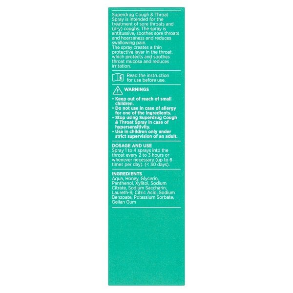 Superdrug Cough and Throat Spray 20ml