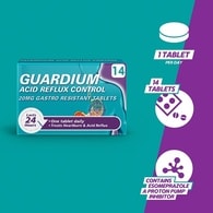 Guardium Acid Reflux Control Tabs Heartburn Indigestion 14s