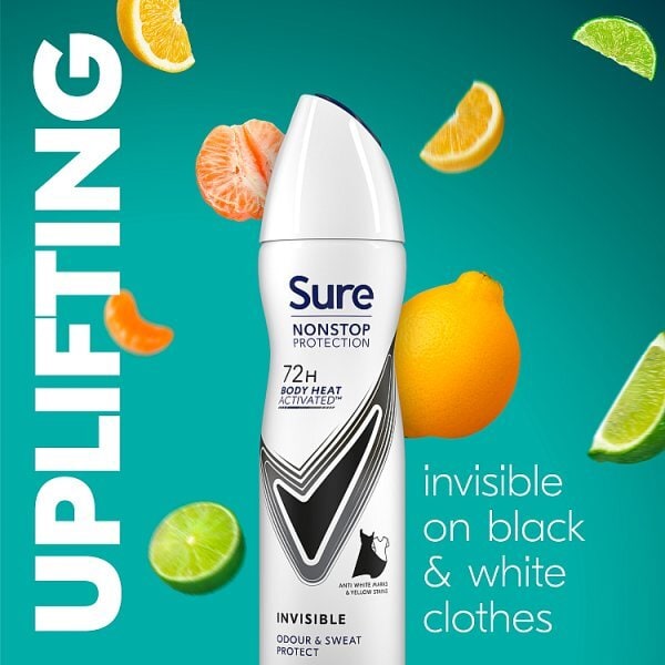 Sure Antiperspirant Deo Aerosol Nonstop Inv B&W 150ml
