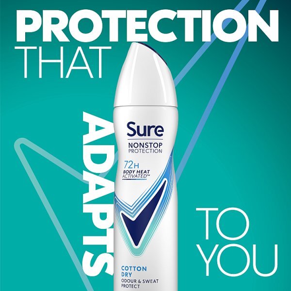 Sure Nonstop Protection Cotton Dry Anti-Perspirant Aerosol 150 ml