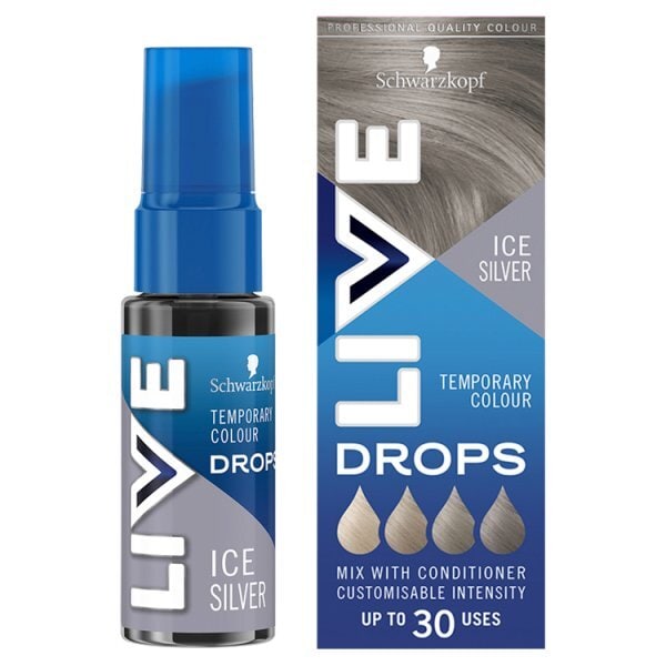 LIVE Drops Semi-Permanent Ice Silver Hair Dye 30ml