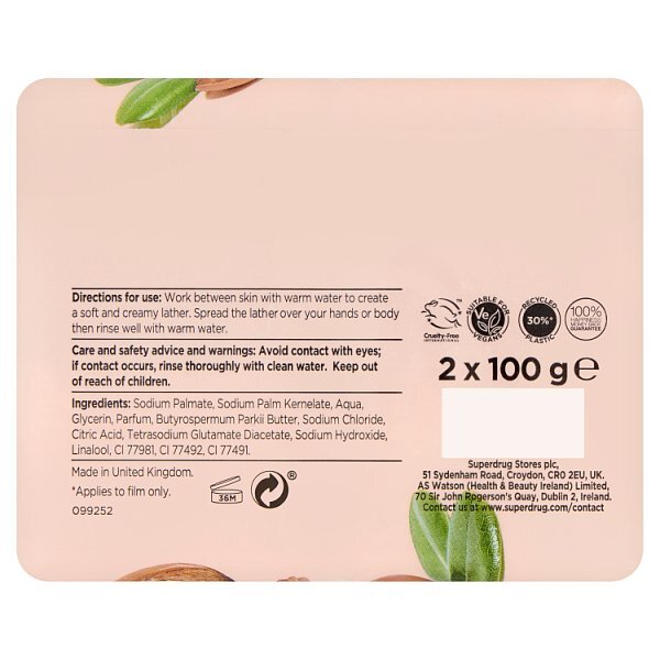 Superdrug Extracts Shea Twin Pack Soap Bars