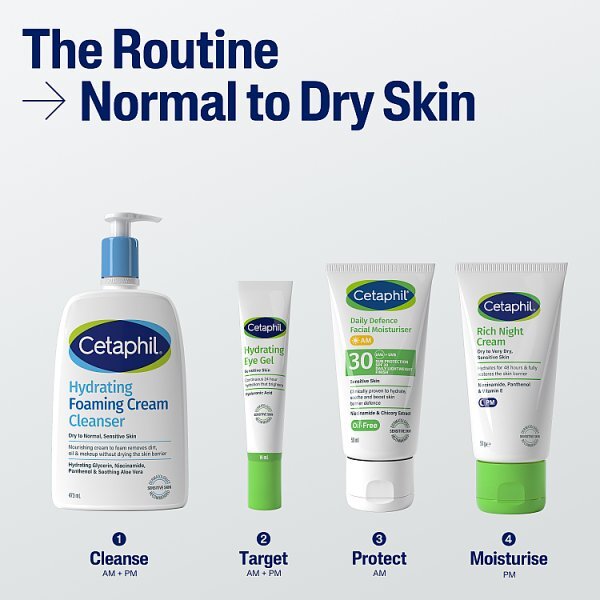 Cetaphil Hydrating Foaming Cream Cleanser Face Wash 236ml