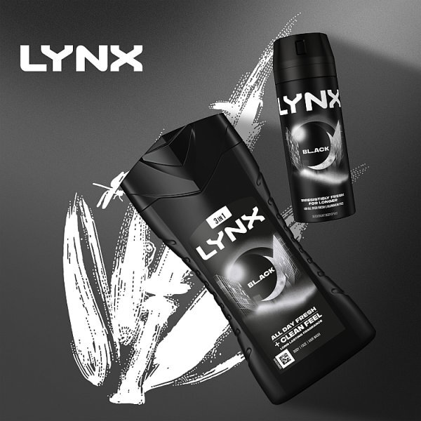 Lynx Bodywash Shower Gel Black 225ml
