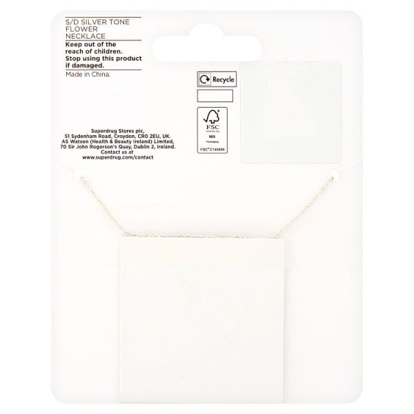 Superdrug Silver Tone Flower Necklace