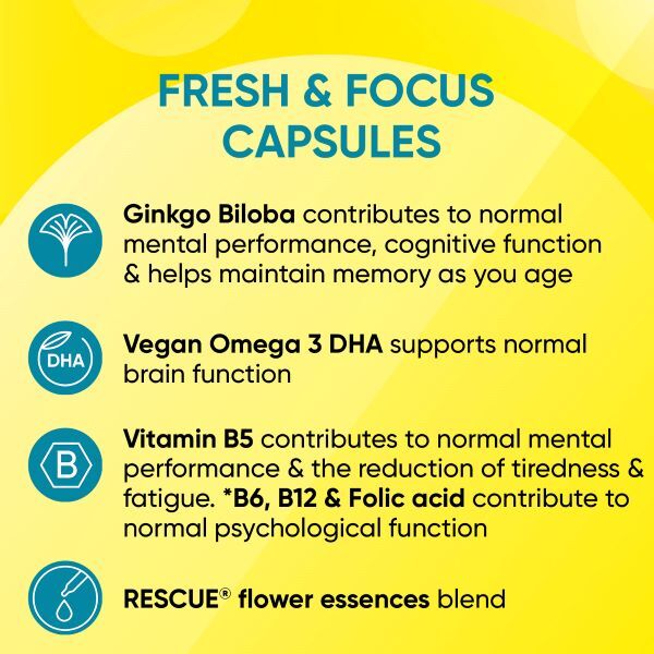 Bach RESCUE Fresh & Focus Capsules (30 Vegan Capsules)