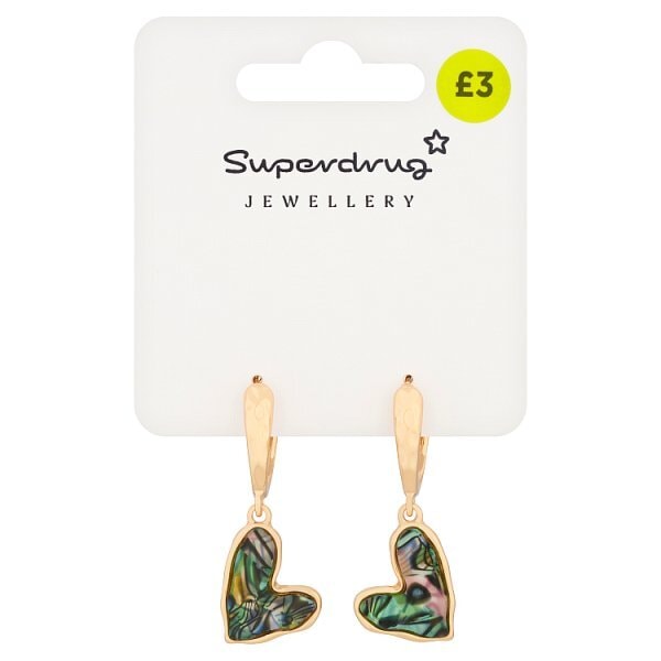 Superdrug Gold Tone Pearlescent Heart Earring