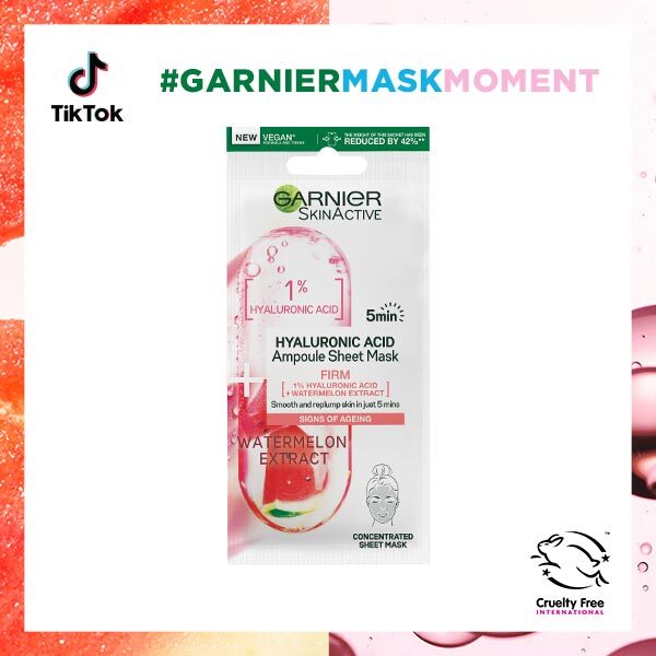 Garnier Firming Ampoule Sheet Mask Watermelon 1% Hyaluronic