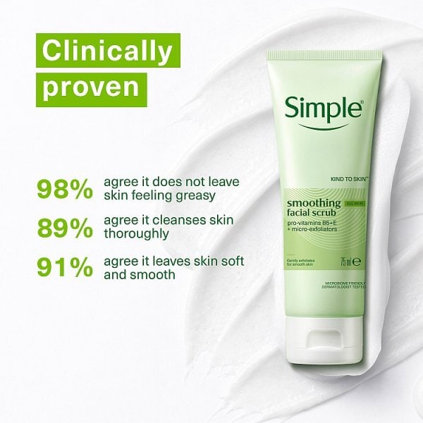 Simple Kind to Skin Smoothing Facial Scrub 75ml
