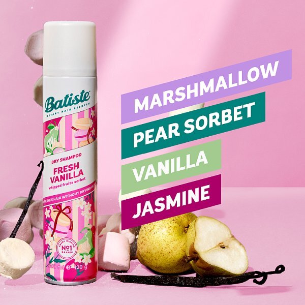 Batiste Dry Shampoo Fresh Vanilla, Dry Hair Shampoo, 200Ml