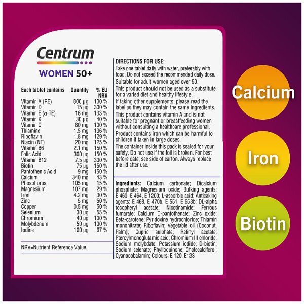 Centrum Women 50+ Multivitamin Tablets 60S