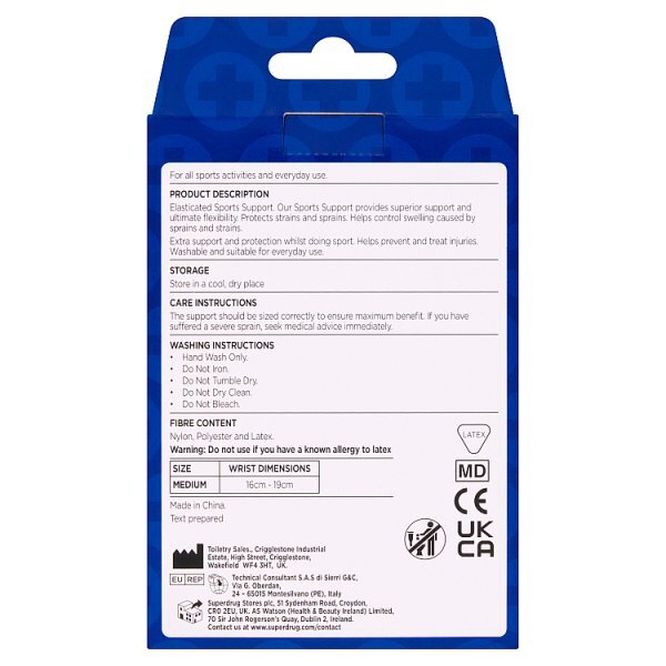Superdrug Elasticated Wrist Joint Support Medium