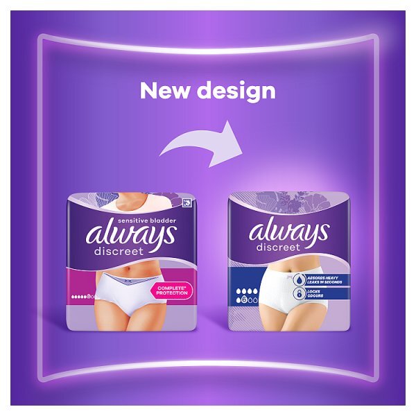 Always Discreet Underwear Incontinence Pants Normal Large 10