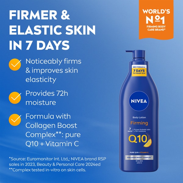 NIVEA Q10 + Vitamin C Firming Body Lotion for Dry Skin 400ml