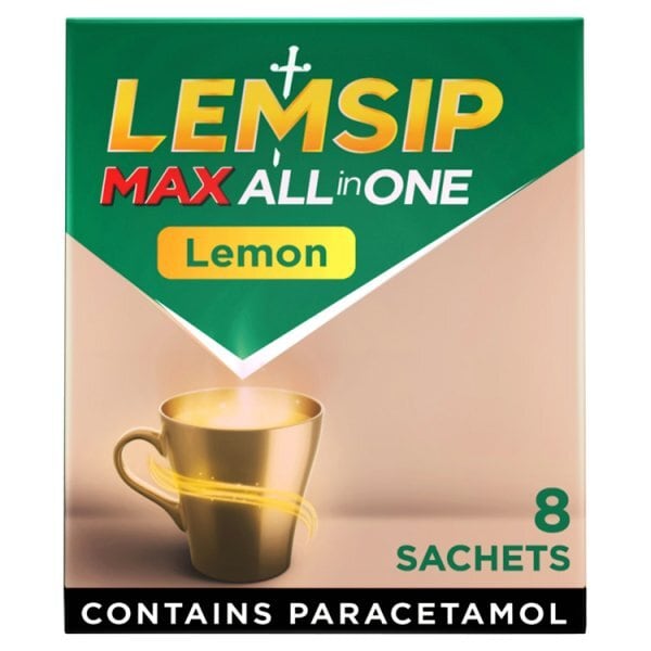 Lemsip All in One Hot Drink Lemon Flavour Sachets 8s
