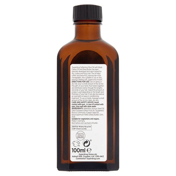 Superdrug Black Castor & Shea Softening Olive Oil 100ml