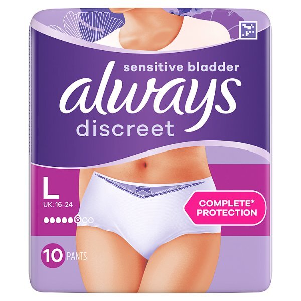 Always Discreet Underwear Incontinence Pants Normal Large 10