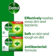 Dettol Original Antibacterial Hand Soap Bar 2 X 100g