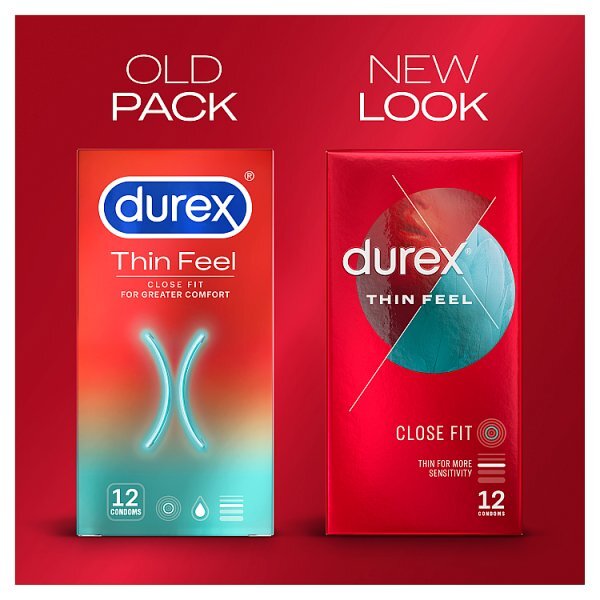 Durex Thin Feel Condoms Enhanced Sensitivity Close Fit 12s