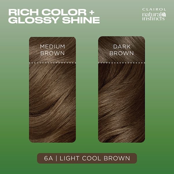 Clairol Natural Instincts Semi-Permanent Hair Dye 6A Light Cool Brown