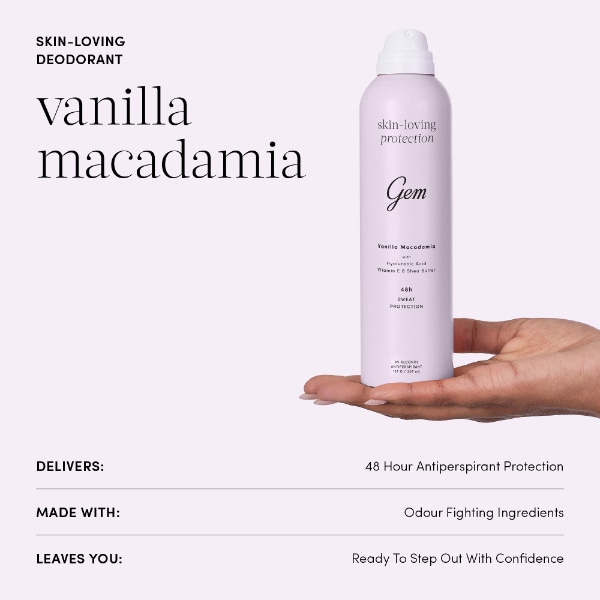 Gem Skin-Loving Deodorant: Vanilla Macadamia 200ml