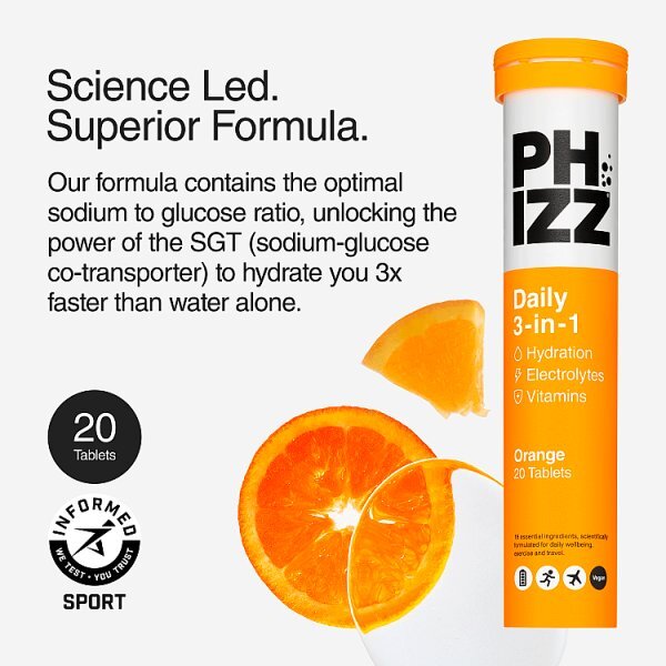 Phizz Orange 3-In-1 Hydration, Electrolytes & Vitamins