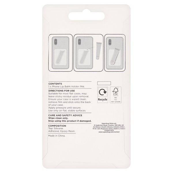 Superdrug Phone Lip Balm Holder Pink