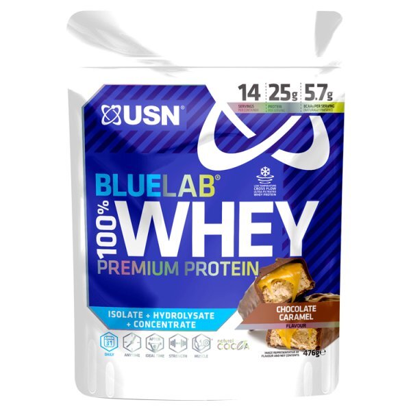 USN Blue Lab Whey Protein Powder 476g Caramel Chocolate