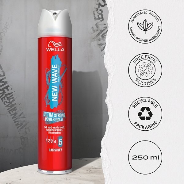 Wella Shockwaves Ultra Strong Power Hold Hairspray, 250 ml