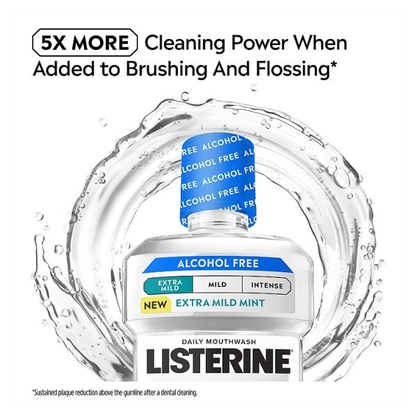 Listerine Cool Mint Extra Mild Alcohol Free Mouthwash 500Ml