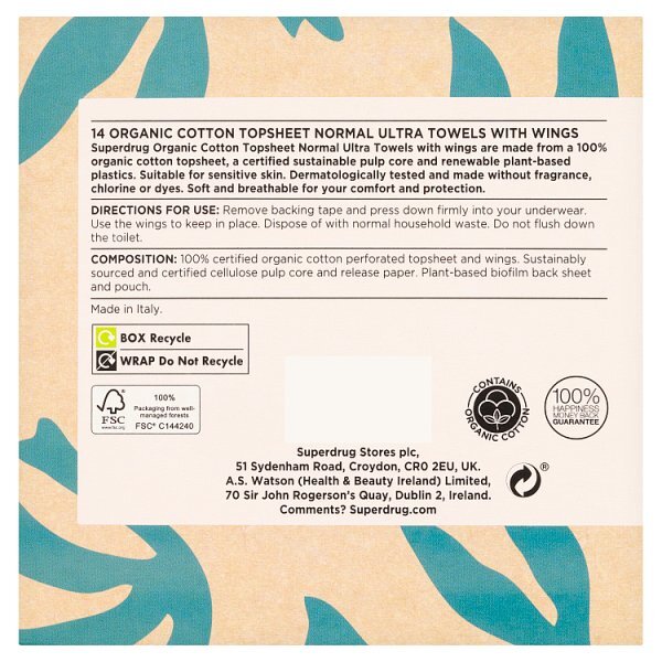 Superdrug Cotton Day Sanitary Towel x14