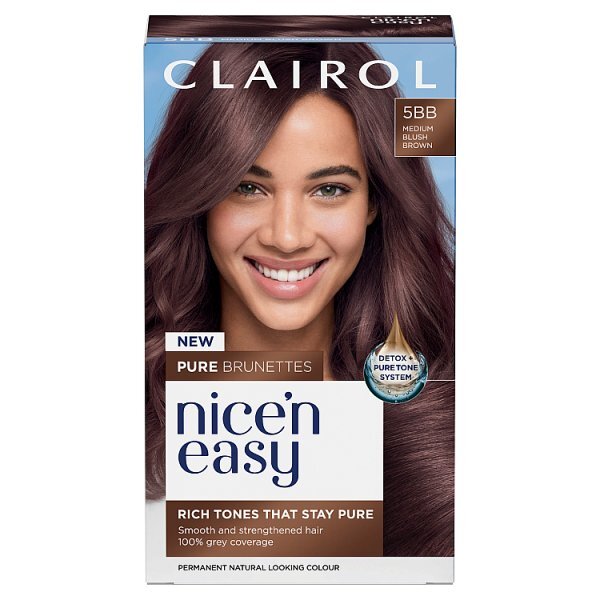 Clairol Nice'n Easy Pure Brunettes Permanent Hair Dye Med Blush Brown