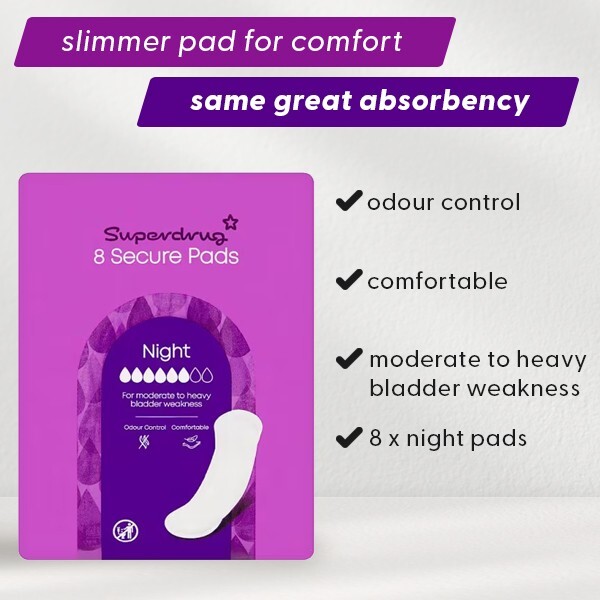 Superdrug Night Incontinence Pad x8