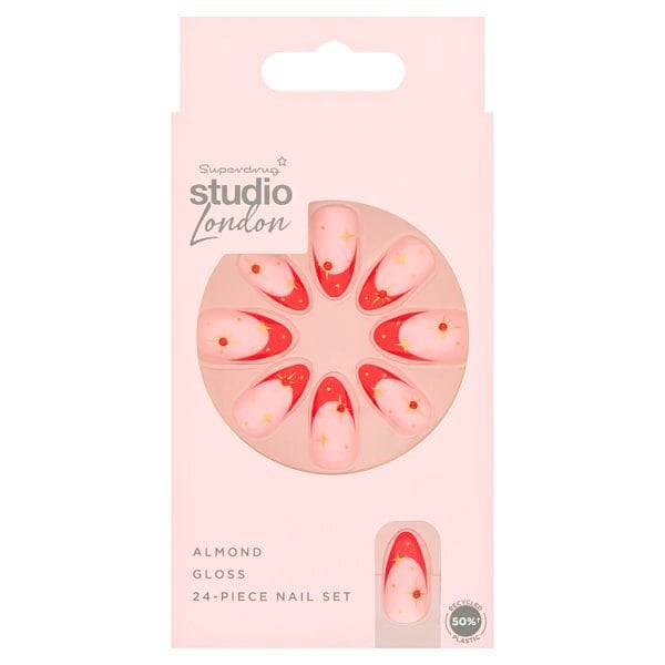 Studio London Red Gem French Nails