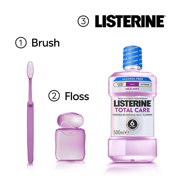 Listerine Total Care Mild Taste Alcohol Free Mouthwash 500ml