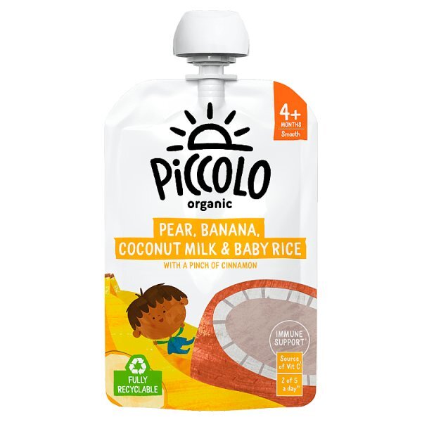 DNR Piccolo Organic Pear, Banana, Coconut & Baby Rice 4m+