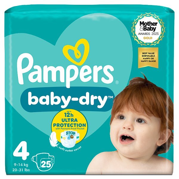 Pampers Baby-Dry Size 4 Nappies Carry Pack x25